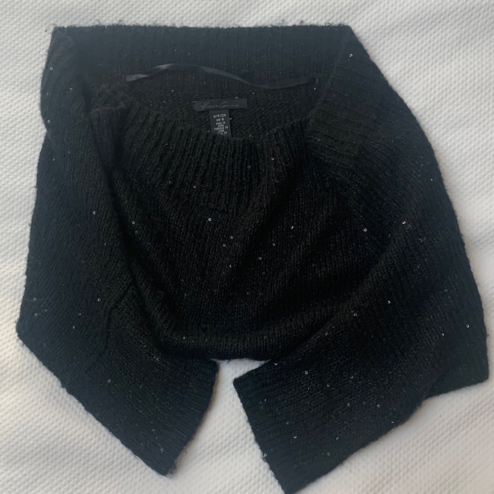 Kenneth Cole black sparkly shrug